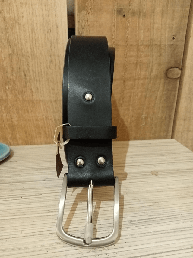 Ceinture unisexe - Boucle métal brossé argenté - Taille 42