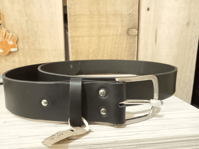 Ceinture unisexe - Boucle métal brossé argenté - Taille 42
